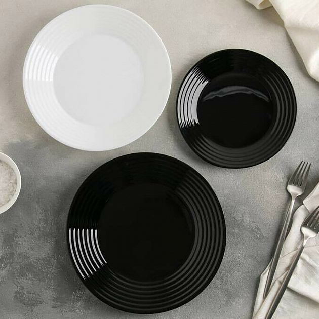 HARENA BLACK&WHITE Набор столовой посуды 18 предметов LUMINARC опал 000000000001204765