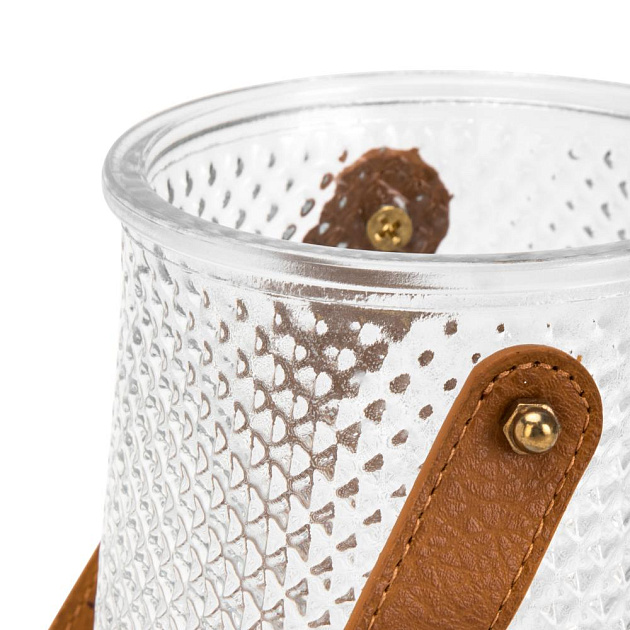 Ваза с ручкой 16см прозрачная стекло 000000000001225397