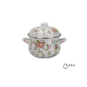 Кастрюля 22см-4,5л Розы эмаль 000000000001223939