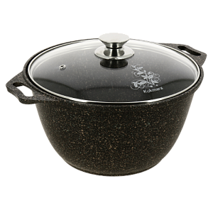 Кастрюля 4л KUKMARA Granit Ultra Original стеклянная крышка антипригарное покрытие литой алюминий 000000000001204821