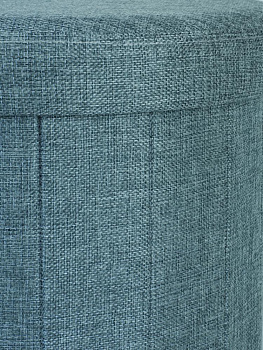 Пуфик складной 38х33см круглый голубой велюр 000000000001226424