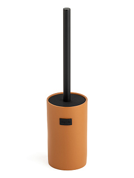 Щётка для унитаза с подставкой DE'NASTIA Джинс эффек коричневый полирезина 000000000001214361