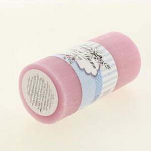 Свеча пеньковая 150х70мм Дольче Вита розовая 000000000001209290