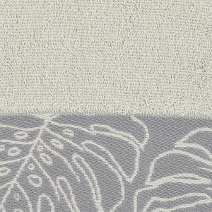 Полотенце 70х130см DE'NASTIA ТРОПИКИ (новые) молочный/серый хлопок 000000000001208577