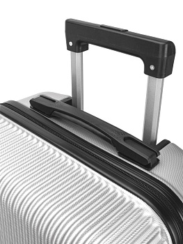 Чемодан на колесах L (48х30х75см) геометрия серебро ABS 000000000001226513