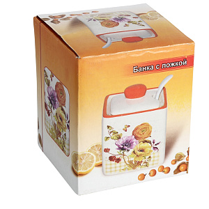 Банка c ложкой Элегия Коралл, 260мл 000000000001119125