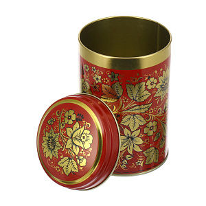 Жестяная банка Хохлома Цветы 000000000001102855