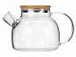 Чайник заварочный 1л с бамбуковой крышкой стекло