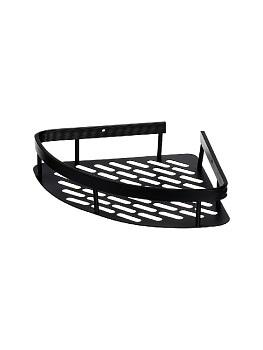 Полка навесная 28x21x5см DE'NASTIA угловая черный алюминий 000000000001227439