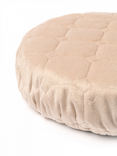 Чехол на табурет 33см DE'NASTIA круглый на резинке бежевый полиэстер 000000000001229937