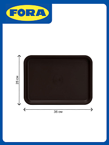 Поднос 36х26х2см FORA шоколадный пластик 000000000001224382