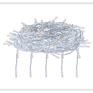 VEGAS Электрогирлянда Занавес 156 теплых LED ламп 12 нитей контроллер 8 режимов прозрачный провод 1,5*1,5м 220v 000000000001180339