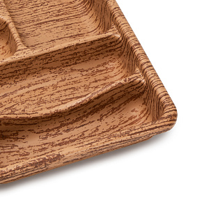 Органайзер для столовых приборов 36x31,5x5см LUCKY рисунок под дерево коричневый пластик 000000000001218801