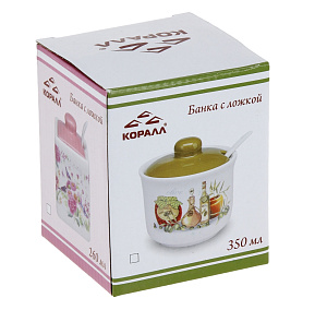 Банка с ложкой в подарочной упаковке Коралл, 260мл 000000000001153867