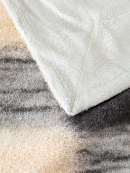 Плед 200x220см DE'NASTIA Клетка 2слоя коричневый/бежевый полиэстер 000000000001229900