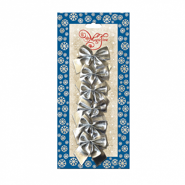 Новогоднее украшение БАНТ Мерцание серебра из полиэстера, набор из 6 шт. / 5х5x0,01см арт.78686 000000000001179633