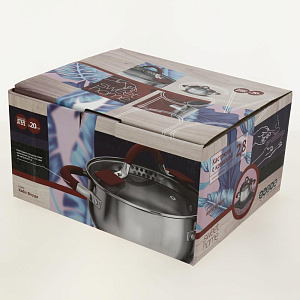 Кастрюля 2,8л SWEET HOME Кабо-Верде стеклянная крышка пароотвод нержавеющая сталь 000000000001181552