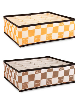 Короб(Органайзер) для хранения белья 20секций45х30х20см МИШКА в ассортименте ткань оксфорд/полипропилен 000000000001227868