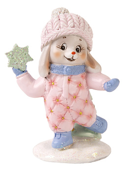 Новогодняя фигурка Стёганный Зайка из полирезины / 9x6,5x5см арт.80324 000000000001191429