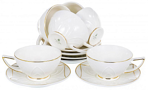 Набор кофейный фарфор 12шт 6 чашек 100мл+6 блюдец подарочная упаковка ЛЕОН Balsford 101-12008 000000000001193974