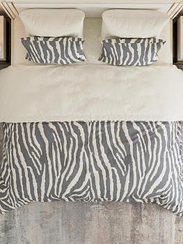 Комплект постельного белья 2,0сп LUCKY (пододеяльник 175х215см, простыня 200х220см, наволочки 50х70см-2шт) Зебра сатин хлопок 000000000001225219