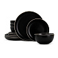 Набор столовой посуды 12 предметов (обеденная 27см-4шт/десертная 20см-4шт/салатник 15см-4шт) керамика HISC5947