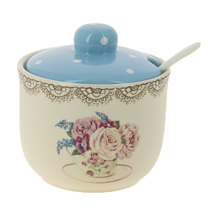 Банка с ложкой 320мл подарочная упаковка Букет доломит ZFC045-37 000000000001196876