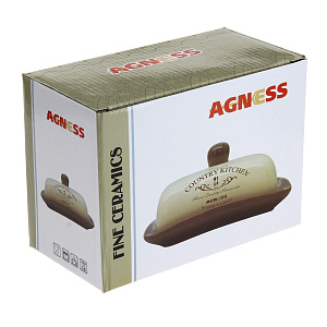 Масленка Фэмили Agness, 17х12х10см, керамика 000000000001163140
