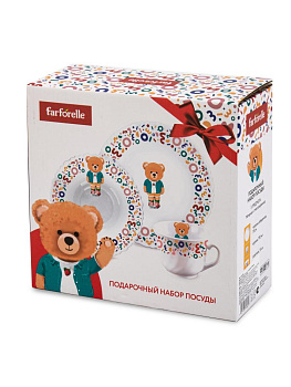 Набор детской посуды 3 предмета FARFORELLE Мишка стеклокерамика 000000000001228073
