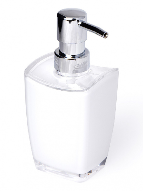 Диспенсер для жидкого мыла DE'NASTIA четырехгранный зауженный белый пластик 000000000001200419