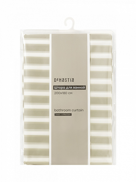 Шторка для ванной 180x200см DE'NASTIA mat stripe бежевый ПЕВА 000000000001226766