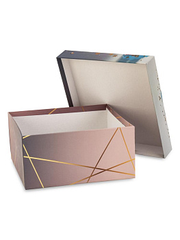 Коробка подарочная 19х19х9см РУТАУПАК НОВОГОДНИЙ МИКС прямоугольник 000000000001228409