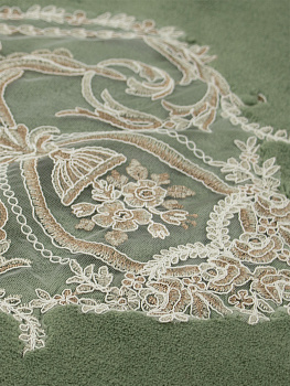 Ковр 60х100 100%хл зел аплик кружевоТурц 000000000001187185