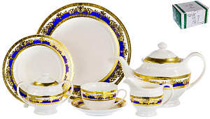 Набор столовый 22шт чашка/блюдце/чайник/сахарница/молочник/блюдо/тарелка 123-16025 000000000001197879