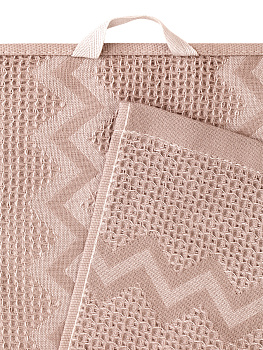 Полотенце кухонное 35x70см DE'NASTIA вафля зиг-заг розовый хлопок 100% 000000000001213578