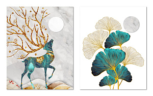 Картина на холсте (канвас) 40х50см комплект из 2-х частей Тиффани 000000000001214943