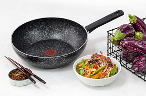 Сковорода Вок 28см TEFAL Granit антипригарное покрытие алюминий 000000000001199335