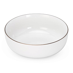 Тарелка суповая 20,6см 1,1л DE'NASTIA GOLD MOOD белый с золотой каймой фарфор 000000000001226188