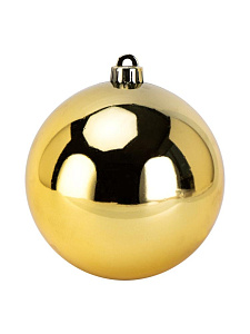 Декоративное украшение Шар на елку 25см золото пластик 000000000001228099