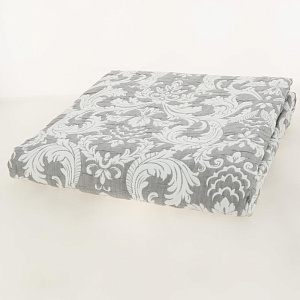 Покрывало DE'NASTIA 185x220см жаккард флора серый U000187 000000000001203215