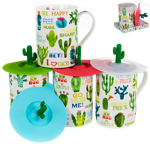 Кружка заварочная 310мл BALSFORD Кактус силиконовая крышка подарочная упаковка фарфор 000000000001197856