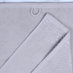 Полотенце махровое 30х60см DINA ME Итальянский бордюр светло-серое плотность 480гр/м 100%хлопок 000000000001210307