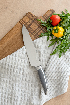 Нож Поварской шеф-нож 20,5см DE'NASTIA Wave line серый нержавеющая сталь/пластик 000000000001228013