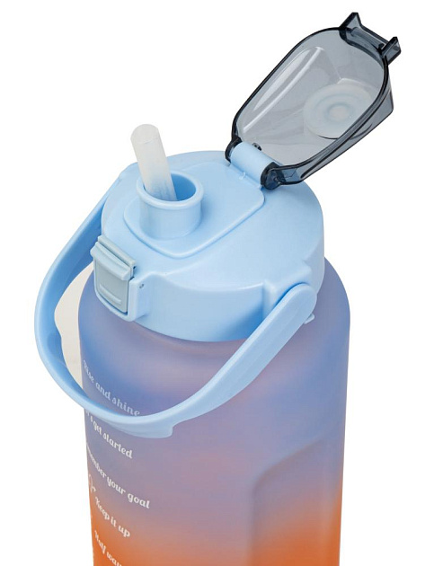 Бутылка для воды 2л  градиент голубой пластик 000000000001228495