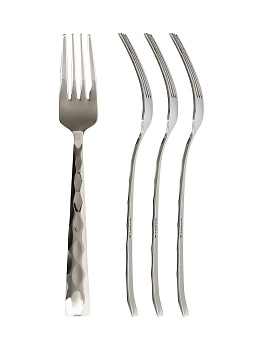 Набор столовых приборов 16 предметов (ложка чайная, ложка столовая, вилка столовая, вилка десертная) DE'NASTIA Айсберг нержавеющая сталь 000000000001221858