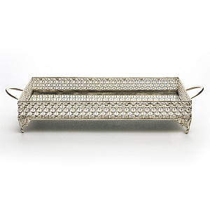 Поднос 26х38см прямоугольный серебро 000000000001216378