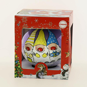 Декоративное украшение 10см Шар 5 БИРЮСИНКА Гномы стекло 000000000001191684