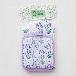 Набор куха6нный Доляна Прованс (прихватка 17х17см + рукавица 26х16см) 100%пэ 4902053 000000000001200867