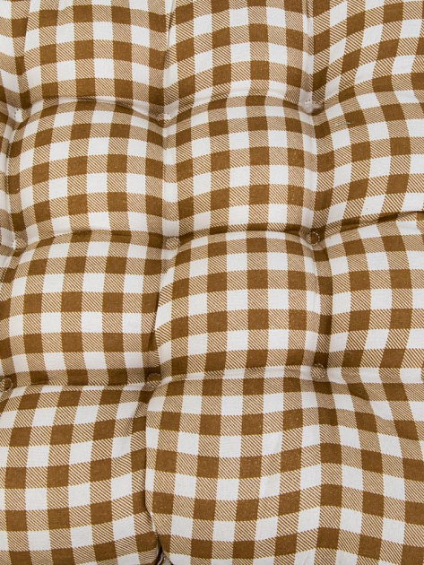 Подушка на стул 40x40см Клетка крупная бежевый полиэстер 000000000001229002