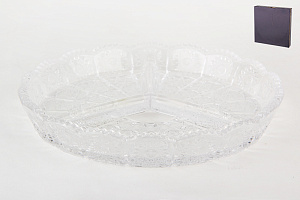 Ваза сервировочная менажница D200х30 подарочная упаковка хрустальное солнце стекло 7202DPb 000000000001196914